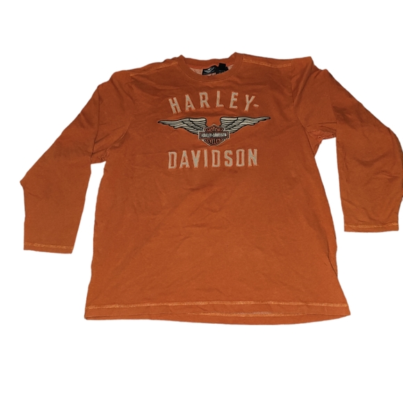 Harley-Davidson Other - Mens HARLEY-DAVIDSON Long Sleeve Shirt Size XL Orenge With Vented Arm And Back